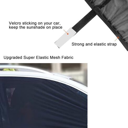 Car Front Window Screen up to 23"x43", Elastic Mesh Car Sun Shade fit for Medium and Large Car SUV in Kuwait