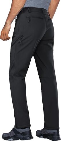 Stlight Mens Snow Ski Water Repellent Softshell Pants for Winter Hiking Fleece Lined Bottom Leg Zipper with 6 Zip Pockets in Kuwait