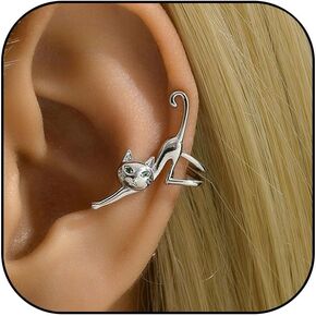 Cute Cat Ear Cuff Earring for Women Cat Ear Climber Crawler Earring Non Pierced Ears Hypoallergenic Earrings for Cat Lover Funny Jewelry for Women