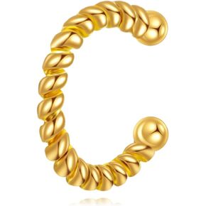 14K Gold Ear Cuff Earrings Non Piercing Cartilage Earring Hypoallergenic Jewelry Birthday Gifts for Women, One-piece