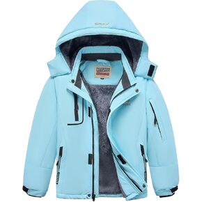 WULFUL Boy's Waterproof Ski Jacket Warm Fleece Hooded Winter Snow Coat