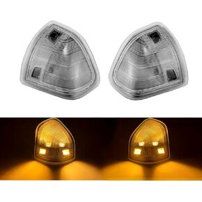 Passenger and Driver Side Mirror Turn Signal Light Replacement for Dodge Ram 1500 2500 3500 2010 2011 2012 2013 2014 2015 2016 2017 2018 - LED Left and Right Clear Lamp