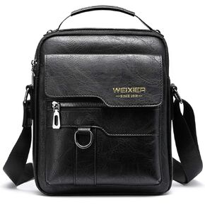 Men's Retro Leather Shoulder Bag - Stylish and Practical Messenger Bag with Multiple Compartments