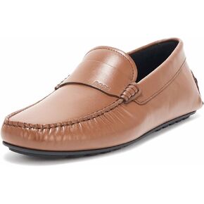 BOSS Men's Smooth Leather Slip on Drivers Loafer