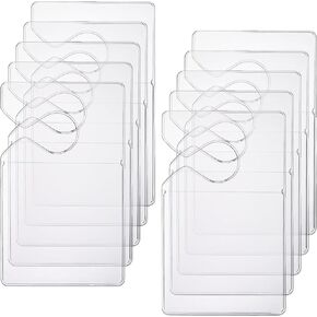 Lusofie 10PCS Parking Permit Holder Clear Vertical Parking Permit Hang Tag Holder with Rear View Mirror Hanger 2.8×5.1" Parking Pass Holder for Car Passes,Permits