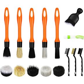 Car Detailing Brush Set, Soft Boar Hair Auto Detailing Cleaning Kit, Perfect for Automotive Car Duster,Wheels,Dashboard,Interior,Exterior,Leather,Air Vents,Engines (10 Brush Set)