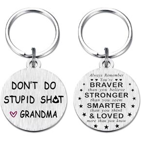 Funny Gaga Gifts Love Grandpa And Grandma Keychain Gifts for Grandson and Granddaughter