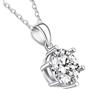 Gifts for Wife Her Mom Daughter Girlfriend Moissanite Necklace for Wife 1CT-4CT Jewelry for Women Birthday Wedding Anniversay Engagements Christmas Valentine Mothers Day Gifts