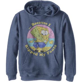 Nickelodeon Kids' Spongebob Squarepants Because I Ripped My Pants Youth Pullover Hoodie