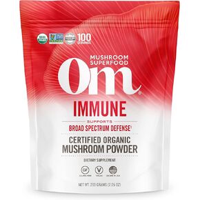 OM Mushroom Superfood Immune Blend Mushroom Powder Superfood Supplement, 7.05 Ounce Pouch, 100 Servings, Mushroom Blend, Reishi & Turkey Tail; Daily Immune Support Supplement
