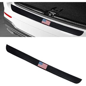 1 PC Car Door Sill Strips, Waterproof Rear Bumper Guard, Anti-Scratch Trunk Protector, 35.4" x 2.75" Non-Slip Trim Sticker, Universal for Most Vehicles (American Flag Red)