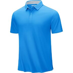 TACVASEN Men's Polo Shirts Short Sleeve Casual Cotton Pique 3 Buttons T-Shirts Classic Fit Golf Polo Shirts