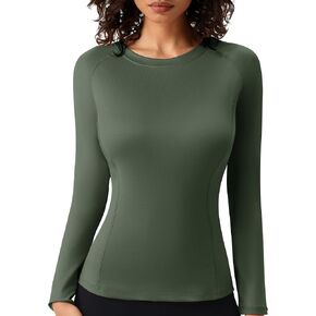 SPVISE Long Sleeve Compression Shirts for Women Quick Dry Breathable Workout Gym Tops Athletic Exercise Yoga Running T-Shirt