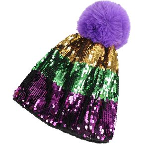 Mardi Gras Baseball Cap Shiny Purple,Green and Gold Rhinestone Baseball Cap for Men,Women Adjustable Baseball Hat