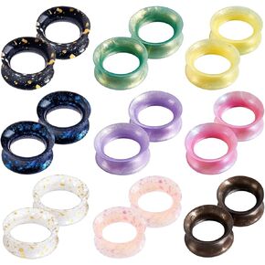 Qmcandy 18pcs Silicone Ear Gauges Flexible Ear Tunnels Earlets Gauges Plugs Expander Double Flared Ear Piercing Jewelry for Men Women 2G-16mm
