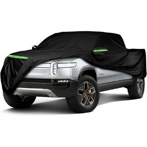 Waterproof Truck Car Cover Replace for 2022-2024 Rivian R1T, 310D Oxford Fabric Custom-fit All Weather Car Covers with Zipper Door for Snow Rain Dust Protection