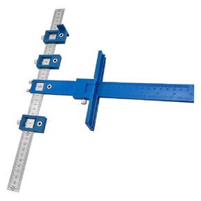 Both Inch and Metric - Quick-Set Cabinet Drilling Jig/Template for Easy Installation for Handles and Knobs on Doors and Drawer Fronts, Fastest and Most Accurate Knob & Pull Jig-Improve for inch Scale