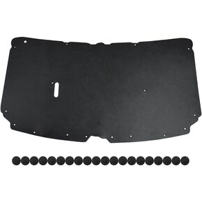 Hood Insulation Pad w/ 20 Clips Compatible with Ford Super Duty 1999-2007, Fit for Ford Excursion 2000-2007, Black