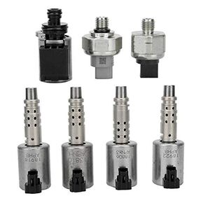 RE0F10D JF016E JF017E CVT8 Transmission Solenoids Kit 7pcs w/Pressure Sensor Compatible with Infini-ti JX35 QX60 Nissa-n