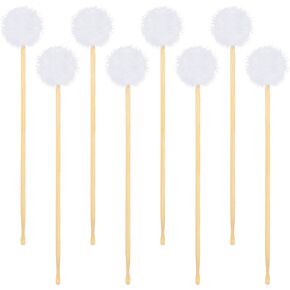 Treela 8 Pcs Bamboo Ear Picker Ear Cleaning Spoon Cute Doll Goose Feather Wood Ear Pick Chinese Ear Scraper Wax Removers Cleaning Tool for Adult(170mm,Classic Style)