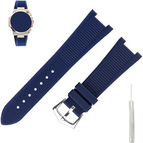 Rubber 25mm* 13mm Watch Bands Compatible Fit for Patek Philippe Nautilus PP 5711 1A010 5712 5712G 5726 5980 Replacement Silicone Watch Strap Wirstband Bracelet with Tang Buckle For Men and Women