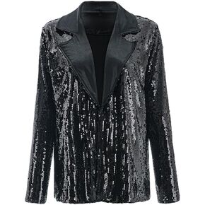 Enchanta Mia Women Modern Jazz Dance Sequin Jacket. Long Sleeve Jazz Coat for Dance Costume
