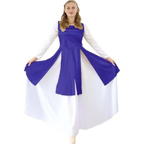 Danzcue Womens Worship Dance Streamer Tunic (Deep Purple, LXLA)