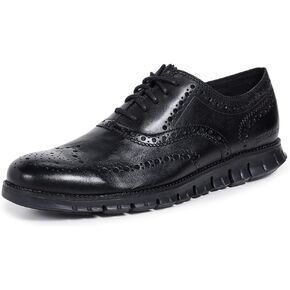 Cole Haan Men's Zerogrand Wing OX Leather Oxford, black closed hole/black, 12 Medium US