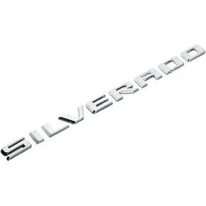 1Pc 2019-2023 Silverado Tailgate Letter Logo Emblem Badge Sticker Z71 LT LTZ Black Red Replacement for Silverado (Chrome)