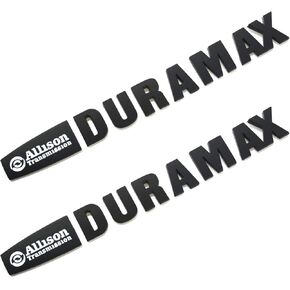 Aimoll 2pcs Allison Duramax Badges Emblems Replacement for Silverado 2500 3500hd (White/Black)