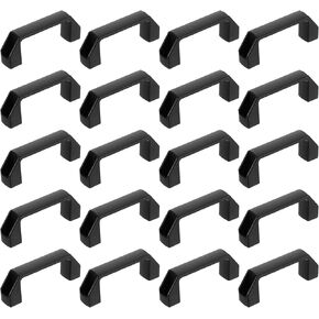 uxcell 20 Pack Rectangular Plastic Pull Handle, 90mm/3.5 Inch Hole Center Cabinets Pull for Drawer Luggage Mechanical Equipment Garages, Black