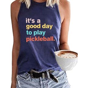 Women It’s a Good Day to Play Pickleball Tank Top Cute Pickleball Lover Vest Shirt Summer Casual Sport Sleeveless Top