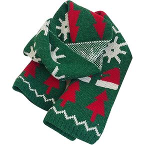 Felite Fnn Kids Christmas Reindeer Snowflake Scarf Fall Winter Warm Knit Scarf