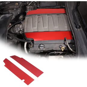 Aluminum Alloy Engine Bay Side Panel Cover for Chevrolet Corvette C7 2014-2019 Hood Engine Trim Sticker Interior Accessories (Hood Engine Trim Cover, Red)