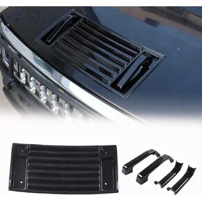 لوحة تهوية سطح غطاء محرك السيارة متوافقة مع Hummer H2 2003-2009، غطاء فتحة تهوية غطاء محرك السيارة الأمامي، أغطية لوحة فتحة تهوية غطاء محرك السيارة ABS قولبة (فضي ساطع)