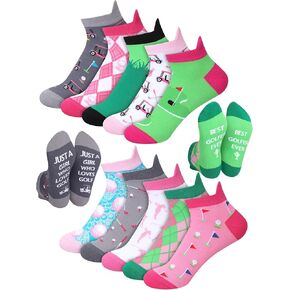 10 Pairs Novelty Golf Socks for Women Summer Athletic Ankle Low Cut Golf No Show Socks for Female Golfers Birthday Holiday Gifts