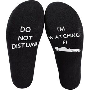 Do Not Disturb I'm Watching F1. Racing Car/Sports Car Novelty Socks, Birthday Gift, Sports gift,Gift for Family Friend.Men Women Socks …
