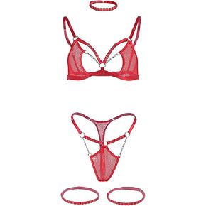 HHX Women Lingerie Sexy Lace Teddy Babydoll Fishnet Bodysuit Nightie