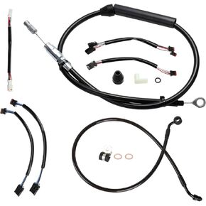 MoKitDora Softail 16" Handlebar Extended Cable Kit Brake Line Clutch Cable Electronic Throttle by Wire CAN-Bus Turn Signal Wiring Harness for 2018-2024 Harley Models with ABS, Black