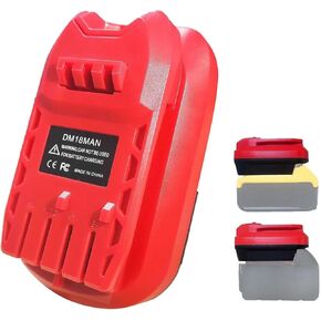 Battery Adapter for Craftsman 20V Cordless Tools,DM18MAN Adaptor for DeWalt 20V and for Milwaukee 18V Li-on Battery Convert to for Craftsman New 20V Power Tool,Battery Replacement,Red