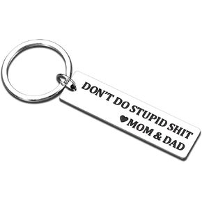 GGOJAGST Don't Do Stupid Sh t Keychain for Boys Girls Don't Do Stupid Shit Keychain Stocking Stuffers for Kids Son Daughter from Mom Dad Funny Stupid Gifts for Her Easter Valentines Christmas Gifts