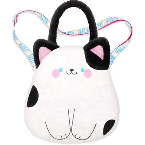 Cat Plush Bag Kids Crossbody Bag for Kids, Plush Handbag Tote Bag with Adjustable Strap,Soft Plush Cat Stuffed Purse with Zipper,Coin Pouch Accessories for Toddlers Kids