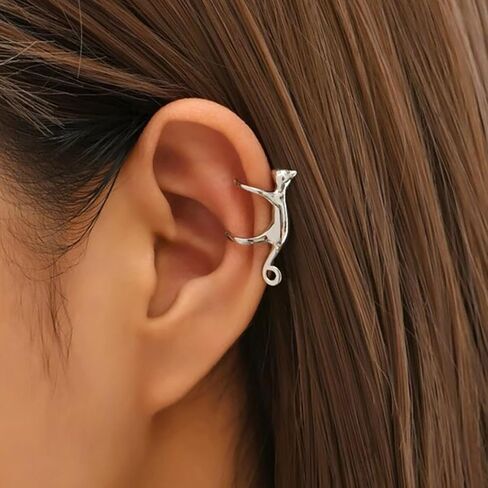 Cute Cat Ear Cuff Earring for Women Cat Ear Climber Crawler Earring Non Pierced Ears Hypoallergenic Earrings for Cat Lover Funny Jewelry for Women in Kuwait