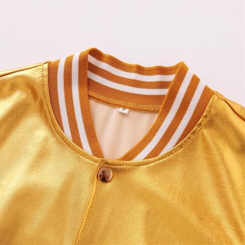 Mowbeat Sequins Varsity Jackets for Girl Glittery Sparkle Baseball Jacket Holographic Metallic Bomber Jacket For Kid in Saudi Arabia
