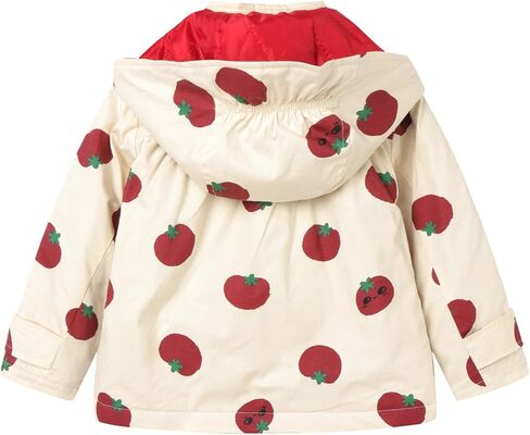 Mud Kingdom Girls Padded Jacket with Hood Tomato Print Pocket Warm Outerwear Zip Up Winter in Saudi Arabia