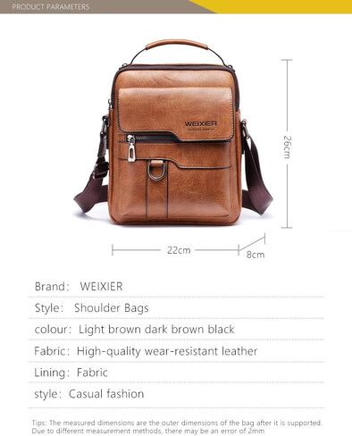 Men's Retro Leather Shoulder Bag - Stylish and Practical Messenger Bag with Multiple Compartments in Saudi Arabia