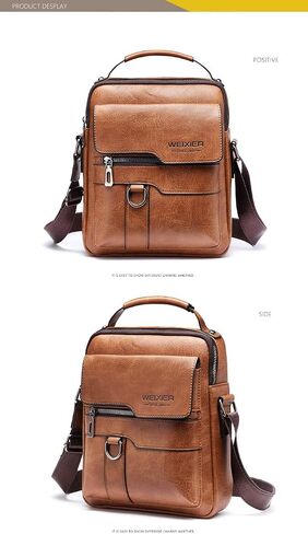 Men's Retro Leather Shoulder Bag - Stylish and Practical Messenger Bag with Multiple Compartments in Saudi Arabia