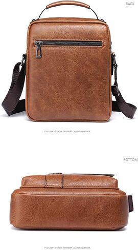 Men's Retro Leather Shoulder Bag - Stylish and Practical Messenger Bag with Multiple Compartments in Saudi Arabia