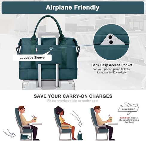Travel Bag with Shoe Compartment,Weekender Bag for Women,Gym Bag with Wet Pocket,Carry on Overnight Bag Overnight Bag Hospital Bag,Peacock Blue in Kuwait