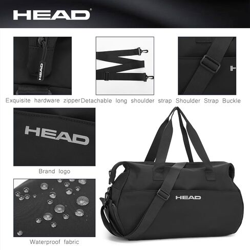 HEAD 32L Carry On Travel Duffel Bag with Shoes Compartment, Lightweight Crossbody Sport Gym Bags for Men & Women, Shoulder Tote Bag Handbag for Business/Workout/Fitness/Yoga/Weekender Overnight in Kuwait